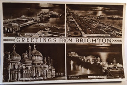 Cp écrite En 1954, Multiviews - Multivues, Greetings From Brighton, Angleterre, éd A.W.W (réf 08-04) - Brighton