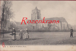Eglise De Wormhout France Nord Frans Vlaanderen Geanimeerd Postbode Facteur Kinderen Enfants 1908 - Wormhout