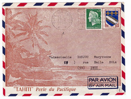 Lettre 1970 Tahiti Secteur Postal Militaire 91417 Perle Du Pacifique Poste Aux Armées Iwuy Nord - Covers & Documents