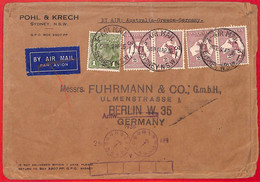 Aa3739 - AUSTRALIA - POSTAL HISTORY -  AIRMAIL COVER To GERMANY  1936 - Cartas & Documentos