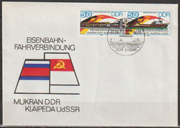 DDR FDC1986 Nr.3052 - 3053 Eröffnung Eisenbahnverbindung Mukran - Klaipeda (d6718) Günstige Versandkosten - 1981-1990