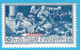 EGCA010 EGEO CALINO 1930 FERRUCCI FBL D'ITALIA SOPRASTAMPATI CALINO LIRE 1,25 SASSONE NR 15 NUOVO MLH * - Aegean (Calino)