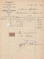 Facture - Sébille-Gillet - Imprimerie, Fourniture De Bureau ... - Chimay- 1926 ( 32 ) - Artesanos