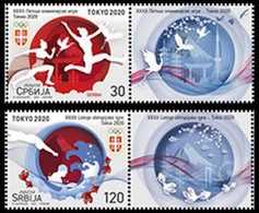 Serbia 2021. XXXII Summer Olympic Games Tokyo, Stamps + Vignete, MNH - Sommer 2020: Tokio