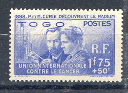 TOGO * < PIERRE Et MARIE CURIE  1938 -- DECOUVRE Le RADIUM En 1898 - 1938 Pierre Et Marie Curie