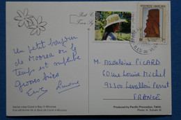 W8 POLYNESIE FRANCAISE BELLE CARTE 1986 MOOREA POUR LEVALLOIS PARIS  + AFFRANCH. PLAISANT - Covers & Documents