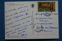 W7 POLYNESIE FRANCAISE BELLE LETTRE 1988 MARQUISES POUR LA TURBALE   + AFFRANCH. PLAISANT - Lettres & Documents