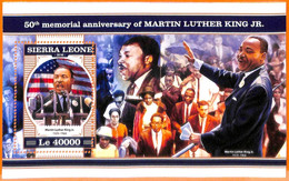 A6867 - SIERRA LEONE, Error, 2018, MISPERF SOUVENIR SHEET: Martin Luther King - Martin Luther King