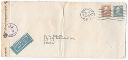 WW2 DENMARK 1945 Airmail Local Censored Cover Copenhague To FRANCE Lyon - MIT LUFTPOST PAR AVION DANMARK - Poste Aérienne