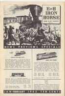 Catalogue E And H IRON HORSE 1963 Jan-February Digest Athearn Aristo-Craft - Anglais