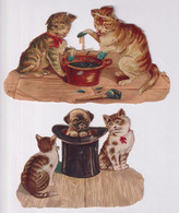 Découpis Chromos Chiens Et Chats - 7 X 9,5 Cm - Dieren