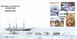 British Antarctic Territory (BAT) 2005 Shackleton's Dogs 5v FDC Ca Halley (F8680) - FDC