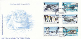 British Antarctic Territory (BAT) 1992 WWF Seals And Penguins 6v  FDC (F8701) - FDC