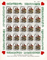 Denmark; Local Christmas Seals - Ebeltoft, 1984, Full Sheet; MNH(**), Not Folded. - Feuilles Complètes Et Multiples