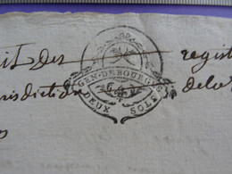 1768 GENERALITE DE BOURGES Papier Timbré N°192 "DEUX SOLS" Vicomté De Bridiers La Souterraine Creuse Anne Vignaud - Seals Of Generality