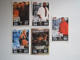 Lot 5 Cartes De Catch TOPPS SLAM ATTAX EVOLUTION Trading Card Game - Trading Cards