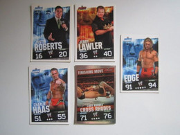 Lot 5 Cartes De Catch TOPPS SLAM ATTAX EVOLUTION Trading Card Game - Trading Cards