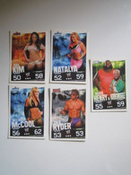 Lot 5 Cartes De Catch TOPPS SLAM ATTAX EVOLUTION Trading Card Game - Trading Cards