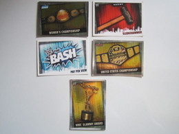 Lot 5 Cartes De Catch TOPPS SLAM ATTAX EVOLUTION Trading Card Game PAY PER VIEW CARD TITLE CARD PROP CARD - Trading Cards
