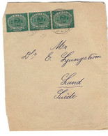 SAN MARINO - SASS N° 12 - STRISCIA DI TRE USATI SU GRANDE FRAMMENTO - FIRMATO ENZO DIENA - EMISSIONE DEL 1892 - Used Stamps
