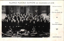 2 CP. Molenbeek St. Jean Alliance Musicale Ouvrière Harmonie Socialiste   Le Souten Cercle Philanthropique Chsée De Gand - Molenbeek-St-Jean - St-Jans-Molenbeek