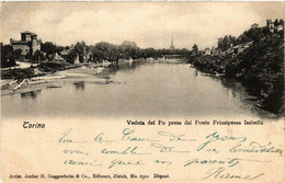 CPA AK TORINO Veduta Del Po Presa Dal Ponte Princ.Isabella ITALY (542763) - Fiume Po