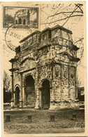 FRANCE CARTE MAXIMUM DU N°389 ARC DE TRIOMPHE D'ORANGE AVEC OBLITERATION ORANGE 24-12-38 VAUCLUSE - 1930-1939