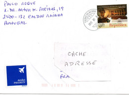 Portugal - Lettre Avion Du 04/01/2013 Pour La France Avec Timbre N° YT 3541 (2010) Centenaire De La République - Sénat - Briefe U. Dokumente