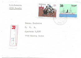 TIMBRES - STAMPS - LETTRE RECOMMANDÉ - PORTUGAL - TIMBRES COURSE DE TAUREAU À PORTUGAIS ET BATEAU "INSULANO" - Lettres & Documents