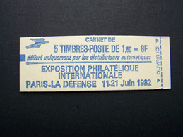 2155-C1 CARNET FERME 5 TIMBRES SABINE DE GANDON 1,60 ROUGE PHILEXFRANCE 82 - Modernes : 1959-...