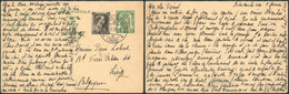 EP (réponse) Au Type 35ctm Vert Petit Sceau De L'état + N°480 Expédié De Villars-Sur-Ollon (Suisse, 1939) > Liège - Postcards 1934-1951
