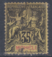 Mohéli N° 9 O Type Groupe :  35 C. Noir Sur Jaune Oblitération Légère Sinon TB - Other & Unclassified