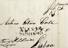 1828 Portugal Pré-Filatelia Viana Do Castelo VCT 5 «VIANNA DO MINHO» Sépia - ...-1853 Prephilately