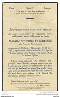 RODANGE ..-- Mme Françoise NIERENHAUSEN , Veuve De Mr Pierre FEYEREISEN , Née En 1881 , Décédée En 1953 . - Rodange