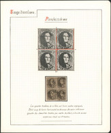 Médaillon - N°10 En Bloc De 4 Touché + Curiosité Obl Partielle / Planche II. Page De Collection. - 1858-1862 Medaillen (9/12)