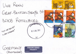 Brasilien 2021. Brief Aus Itapema Nach Rottenburg/Deutschland, Buntfrankatur - Covers & Documents