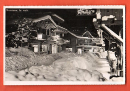 ZPE-38 Crans-Montana La Nuit En Hiver, Le Sporting. Photo Deprez 275. Circulé, Timbre Manque - Crans-Montana