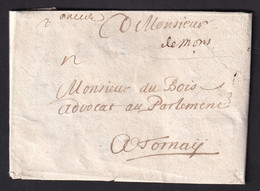 DDZ 814 - Lettre Précurseur Sans Contenu - Manuscrit De Mons Vers To(u)rnay - 1714-1794 (Austrian Netherlands)