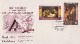 Enveloppe  FDC  1er Jour   NOUVELLES  HEBRIDES    Noël   1974 - FDC