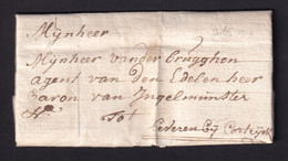 DDZ 830 - Lettre Précurseur 1738 - CASTER (KASTER) Vers BEVEREN Bij Kortrijk - Signée Deerlinck - 1714-1794 (Paesi Bassi Austriaci)