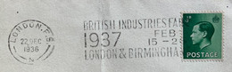 GRAN BRETAGNA .- ANNULLO  A TARGHETTA SU BUSTA DA LONDON TO  GENOVA27 DEC 1936 - Covers & Documents