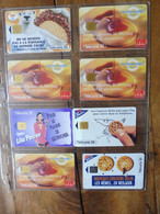 8 Télécartes   (  McMORNING, WINNER TACO, Cracker Belin, Milka Lila Pause, Nouveau Cracker Belin  )  FRANCE TELECOM - Food