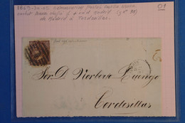 X5 ESPAGNE BELLE LETTRE DEVANT 1869 CASTILLA NUEVA  MADRID  POUR TORDESILLAS +AFFRANCH. INTERESSANT - Lettres & Documents