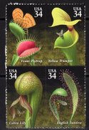 USA 2001 Carnivorous Plants, Block Of 4, MNH (SG 3997/4000) - Ungebraucht