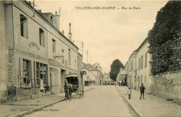 Villiers Sur Marne * La Rue De Paris * épicerie Du Centre PASQUELIN * Pâtisserie * Attelage - Villiers Sur Marne