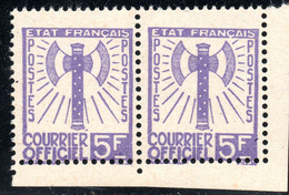 241.FRANCE,1943 OFFICIAL Y.T. 12 5.5FR.PAIR,MNH,AXE,WW II - Other & Unclassified