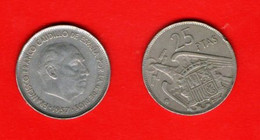 SPAIN, 1957 , 25 Pesetas,  Franco, Copper-Nickel,   C3536 - 25 Pesetas