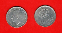 SPAIN, 1975 , 25 Pesetas,  Juan Carlos, Copper-Nickel,   KM 808, C3537 - 25 Pesetas