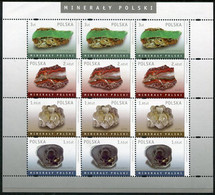 POLAND 2010 Minerals Sheetlet MNH / **.  Michel 4490-95 Kb - Unused Stamps