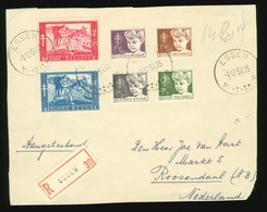 Briefausschnitt Reco FDC Belgien 1.12.1954 Mi Nr. 1004 - 1009 Tuberkulose Gestempelt In Essen Nach Roosendaal NL - 1951-1960